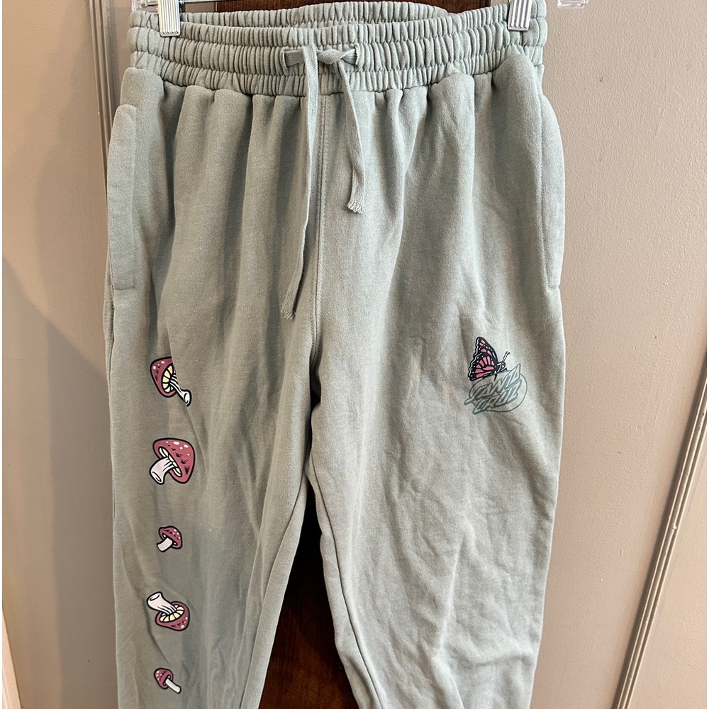 SANTA CRUZ Monarch Oval Dot Sage Sweatpants size Small
